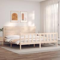 Bedframe met hoofdbord massief hout