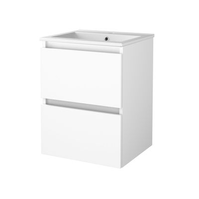 Badmeubelset Aquasplash Salt 50x46 cm Greeploos 2 Lades Met Wastafel 1 Kraangat Ice White Aquasplash