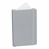 Notitieboekje met harde kaft en elastiek - zilver - 9 x 14 cm - 100 blanco paginas