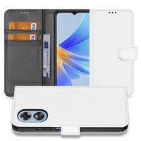 Book Case Hoesje voor de OPPO A17 Wit met Pasjeshouder Book Case Hoesje voor de OPPO A17 Wit met Pasjeshouder