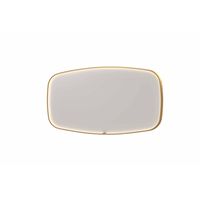INK SP31 spiegel - 160x4x80cm contour in stalen kader incl dir LED - verwarming - color changing - dimbaar en schakelaar - geborsteld mat goud 8409882