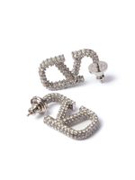 Valentino Garavani boucles d'oreilles VLogo Signature serties de cristaux - Argent