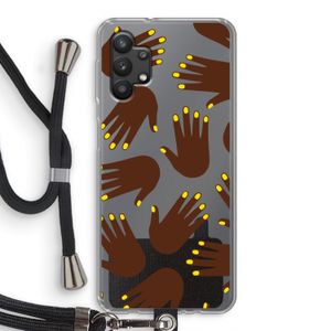 Hands dark: Samsung Galaxy A32 5G Transparant Hoesje met koord