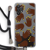 Hands dark: Samsung Galaxy A32 5G Transparant Hoesje met koord