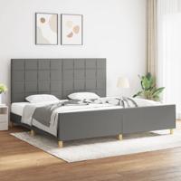 Bedframe zonder matras stof donkergrijs 200x200 cm