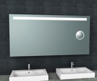Badkamerspiegel met scheerspiegel Tigris | 160x80 cm | Rechthoekig | Directe LED verlichting | Drukschakelaar