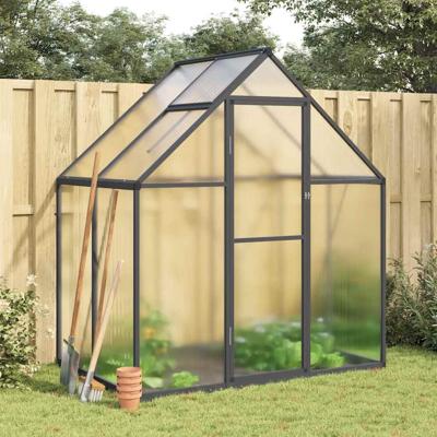 VidaXL Tuinkas met basisframe 169x114x195 cm aluminium antracietkleur
