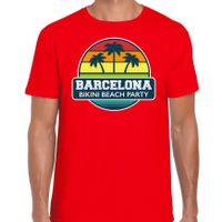 Barcelona zomer t-shirt / shirt Barcelona bikini beach party rood voor heren - thumbnail