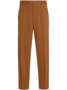 Zegna pantalon droit à plis marqués - Marron