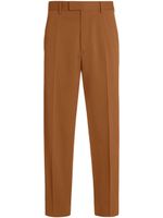 Zegna pantalon droit à plis marqués - Marron