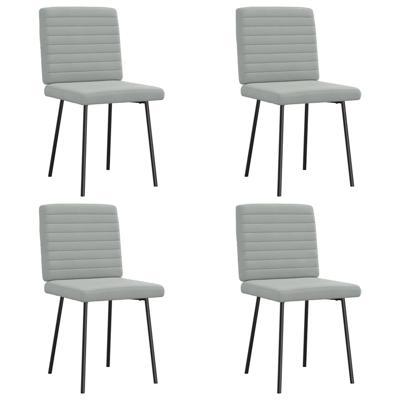Eetkamerstoelen 4 st fluweel lichtgrijs