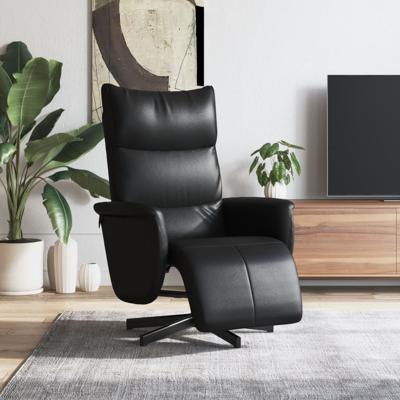 Fauteuil verstelbaar met voetensteun kunstleer zwart