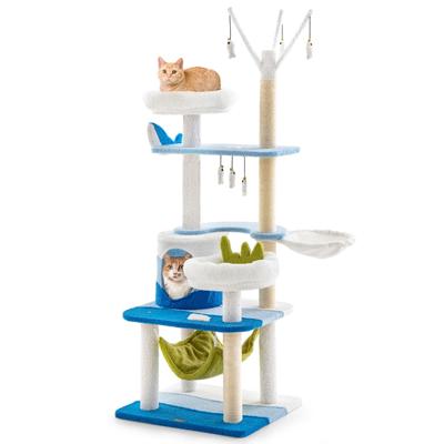Kattenboom met Oceaanthema Krabpalen van Sisal Kennel Platform Hangmat Springplatforms Speelgoed Krabpaal voor Katten Binnenshuis