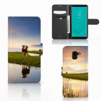 Samsung Galaxy J6 2018 Telefoonhoesje met Pasjes Koe - thumbnail