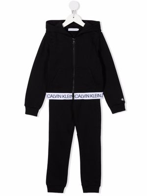 Calvin Klein Kids survêtement à bande logo - Noir