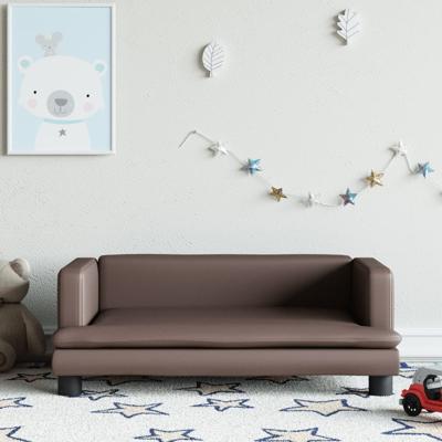 Kinderbank 80x45x30 cm kunstleer bruin