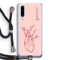 Blooming Heart: Huawei P30 Transparant Hoesje met koord