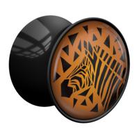 Double Flared Plug met African Design Acryl Tunnels & Plugs - thumbnail