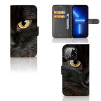 iPhone 13 Pro | Telefoonhoesje | Met pasjeshouder | Zwarte Kat
