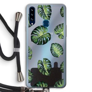 Tropische bladeren: Samsung Galaxy A20s Transparant Hoesje met koord