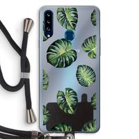 Tropische bladeren: Samsung Galaxy A20s Transparant Hoesje met koord