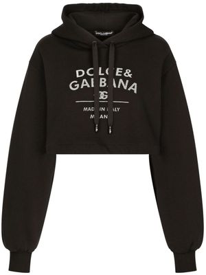 Dolce & Gabbana hoodie en coton mélangé à logo imprimé - Noir
