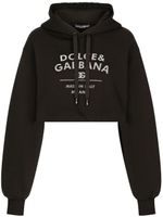 Dolce & Gabbana hoodie en coton mélangé à logo imprimé - Noir - thumbnail