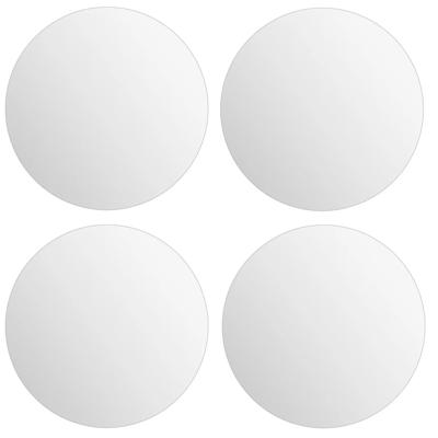 Plak spiegels tegels - 4x - glas - zelfklevend - 20cm - rondjes
