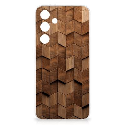 Bumper Hoesje voor Samsung Galaxy S24 FE Wooden Cubes