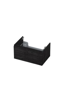 Onderkast INK 1 lade greeploos met houten keerlijst 70 cm x 45 cm x 35 cm Houtskool eiken 1257518