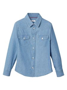 Brunello Cucinelli Kids chemise boutonnée en jean - Bleu