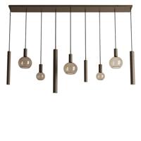 Hanglamp Riva recht 9 lichts platinum