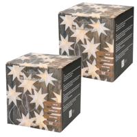Kerstverlichting - lichtsnoer - 2x witte sterren - op batterijen - 135 cm - kerstverlichting