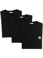 Moncler t-shirt en coton à patch logo - Noir