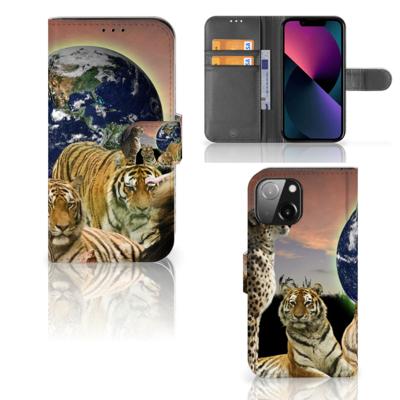 iPhone 13 Mini | Telefoonhoesje | Met pasjeshouder | Roofdieren