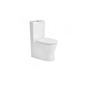 QeramiQ Urby staand toilet - 60.2x35.9x83.7cm - spoelrandloos - zitting - reservoir - wit 140051 + 140171LM + 24031