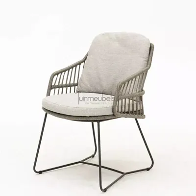 Sempre dining chair Anthracite Silver Grey with 2 cushions