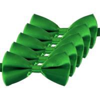 Carnaval verkleed vlinderstrikje - 5x - groen - 12 cm - voor dames/heren - strikken - kleding