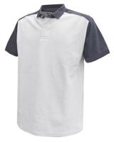 DASSY polo shirt cesar katoen wit/grijs m