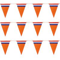 Bellatio Decorations Slinger oranje - 3 stuks - Holland vlaggenlijn - 10 meter   -