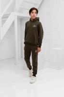 Malelions Striped Signature Trainingspak Kids Donkergroen - Maat 128 - Kleur: BeigeDonkergroen | Soccerfanshop
