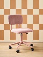Bureaustoel met wieltjes voor kinderen in fluweel / velours rozen