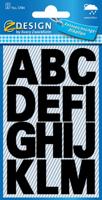 Avery etiketten letters A-Z groot, 2 blad, zwart, waterbestendige folie Avery etiketten letters A-Z groot, 2 blad, zwart, waterbestendige folie