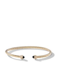 David Yurman bracelet Cablespira en or 18ct serti de diamants et d'onyx