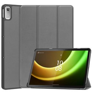 Basey Lenovo Tab P11 (2e Gen) Hoesje Kunstleer Hoes Case Cover -Grijs