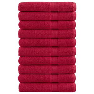 VidaXL Handdoeken solund 10 st 600 g/m² 100x200 cm rood