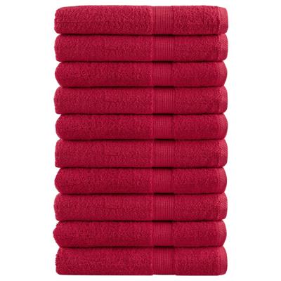 VidaXL Handdoeken solund 10 st 600 g/m² 100x200 cm rood