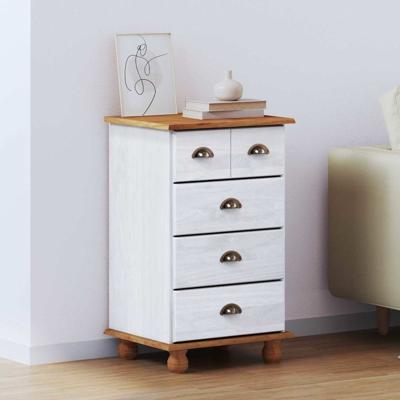 Ladekast ASKIM Wit 45.8 x 40 x 79 cm Massief grenenhout