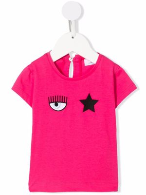 Chiara Ferragni Kids t-shirt à imprimé Blinking Eye - Rose