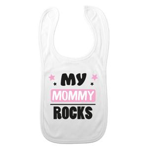 Baby slabbetje - roze - my mommy rocks - kraam cadeau - slab/morsdoek - Moederdag